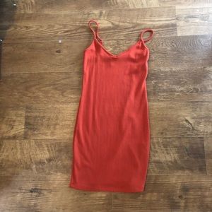 Forever 21 orange bodycon dress size:s